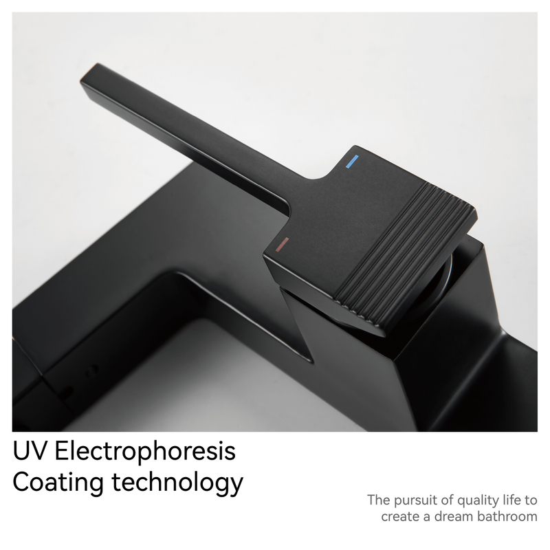 Samliyu Badezimmer Wasserhähne für Waschbecken 1 Loch, eingriff Down Badewaschbecken Wasserhahn mit 2 Modi, 360 ° Rotaty mit Auszug Sprühgerät, moderne Waschbecken Wasserhahn Schwarz BF04006-N1-MB