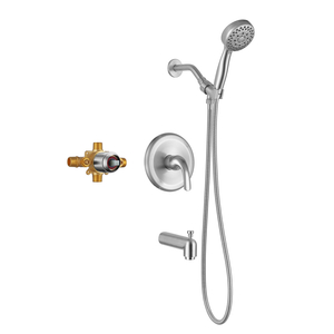 Samliyu 3-mode verdeckter Dusche mit Badewanne Ausstrich gebürstet Nickel SS02007-N2-GBN