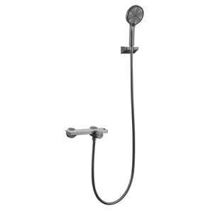 Samliyu Duschsystem graues Schleifstange Duschhahnset mit versteckter Badewanne, Badewanne Duschhahn, Duschwanne Kit mit Handschuhe und Badewanne Ausguss SS02016-N1