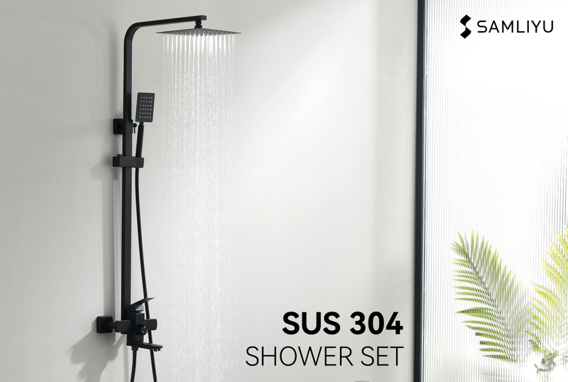 Samliyu Hochdruck 3-Mode Handheld Duschkopf mit Badewanne Badezimmer Luxus Regenmixer Duschsystem Komplett Combo Set SS01013-MB