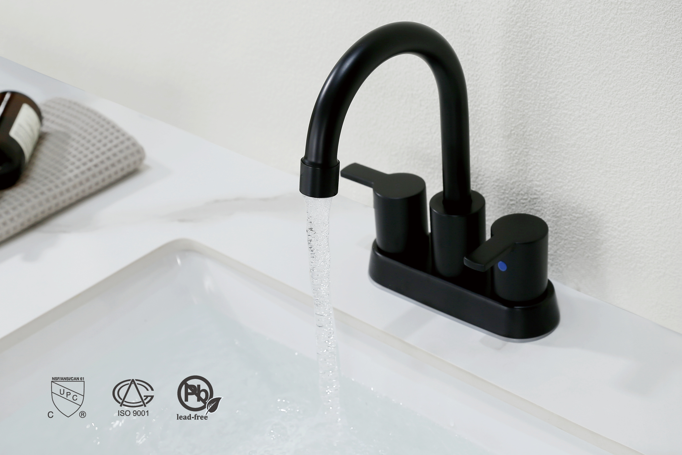 Schwarzer Waschbeckenhahn