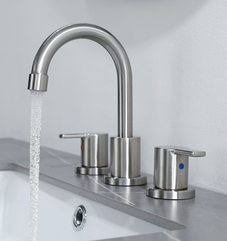 Cupc 3 Loch Wasserhahn 8 Zoll weit verbreiteter Stil für Badezimmer mit BF03015-K09-BN