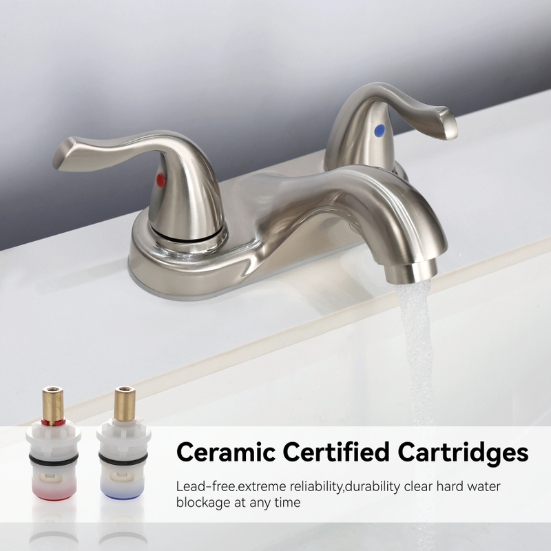 Schlaues Doppelgriff Doppel -Loch -Zentrenset Toilette Wasserhahn Badezimmer 4 Zoll Becken Wasserhahn