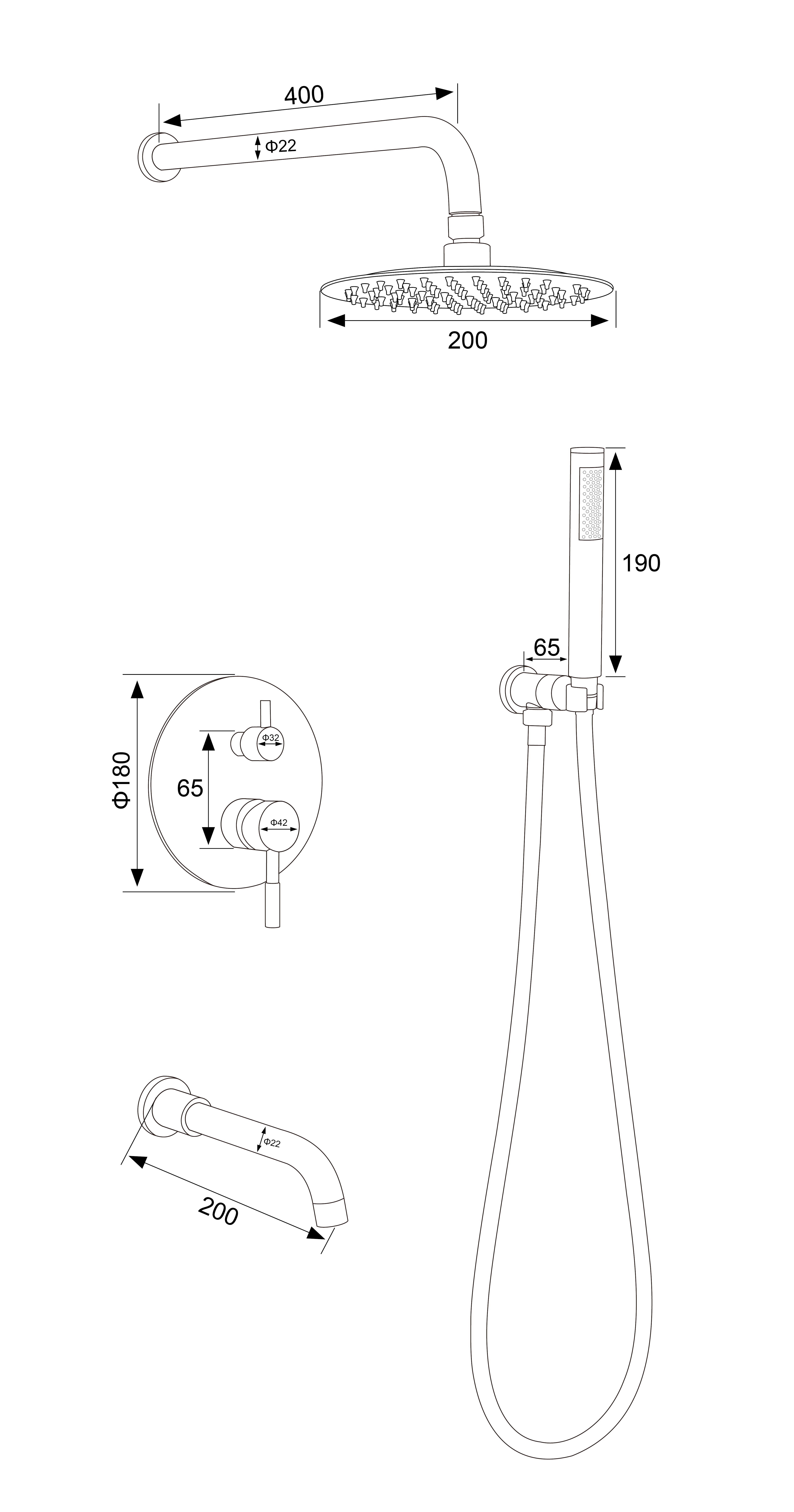 Duscharmatur Combo Set 