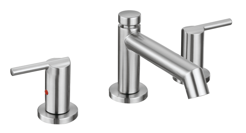SAMLIYU 3-Loch-Badezimmer-Wasserhahn, Edelstahl, gezogenes, gebürstetes Nickel, Waschbecken-Wasserhahn, 3-Loch-Badezimmer-Wasserhahn