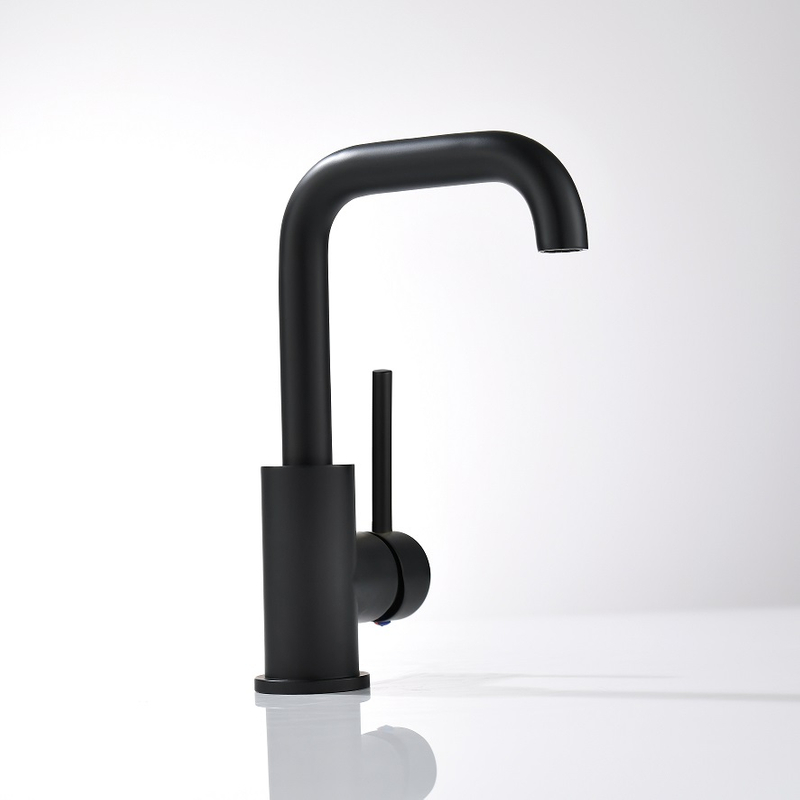 SLY Messing-Silber-Schwarz-Wasserhahn, Einhand-Badezimmerarmaturen, Waschtischmischer