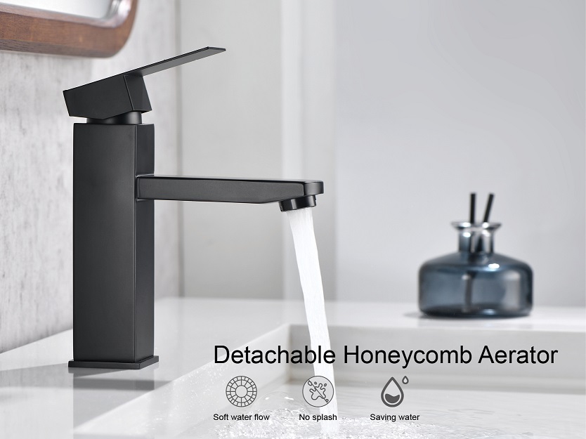 Badezimmerhahn mit einem Loch