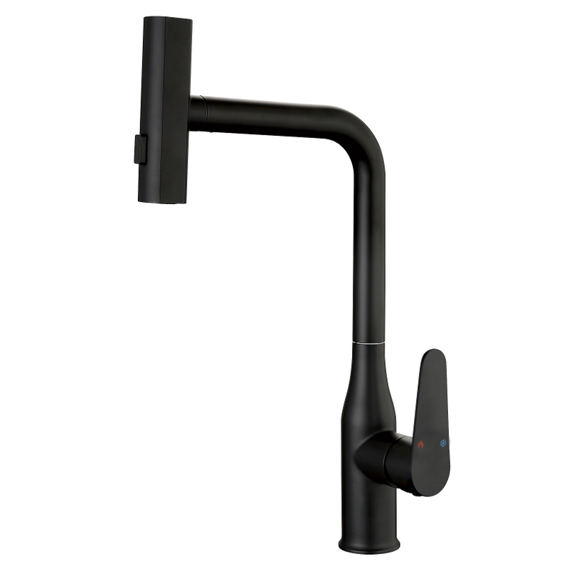 Schlau matte schwarze Küchenarmaturen mit Auszug Sprühgerät