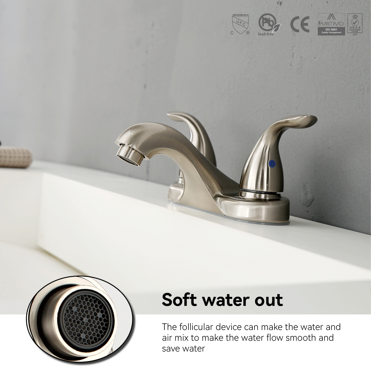 Sly gebürstet Nickel Neues Design Luxus Badezimmer Taps Mixer Waschbecken Wasserhahn