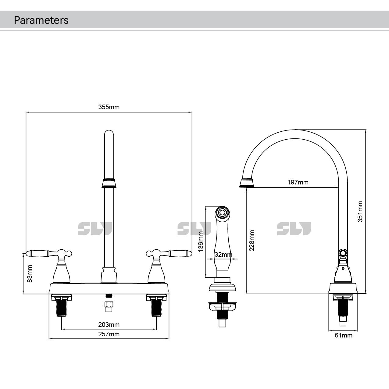 schwarzer k&uuml;chenarmatur mit sprayer