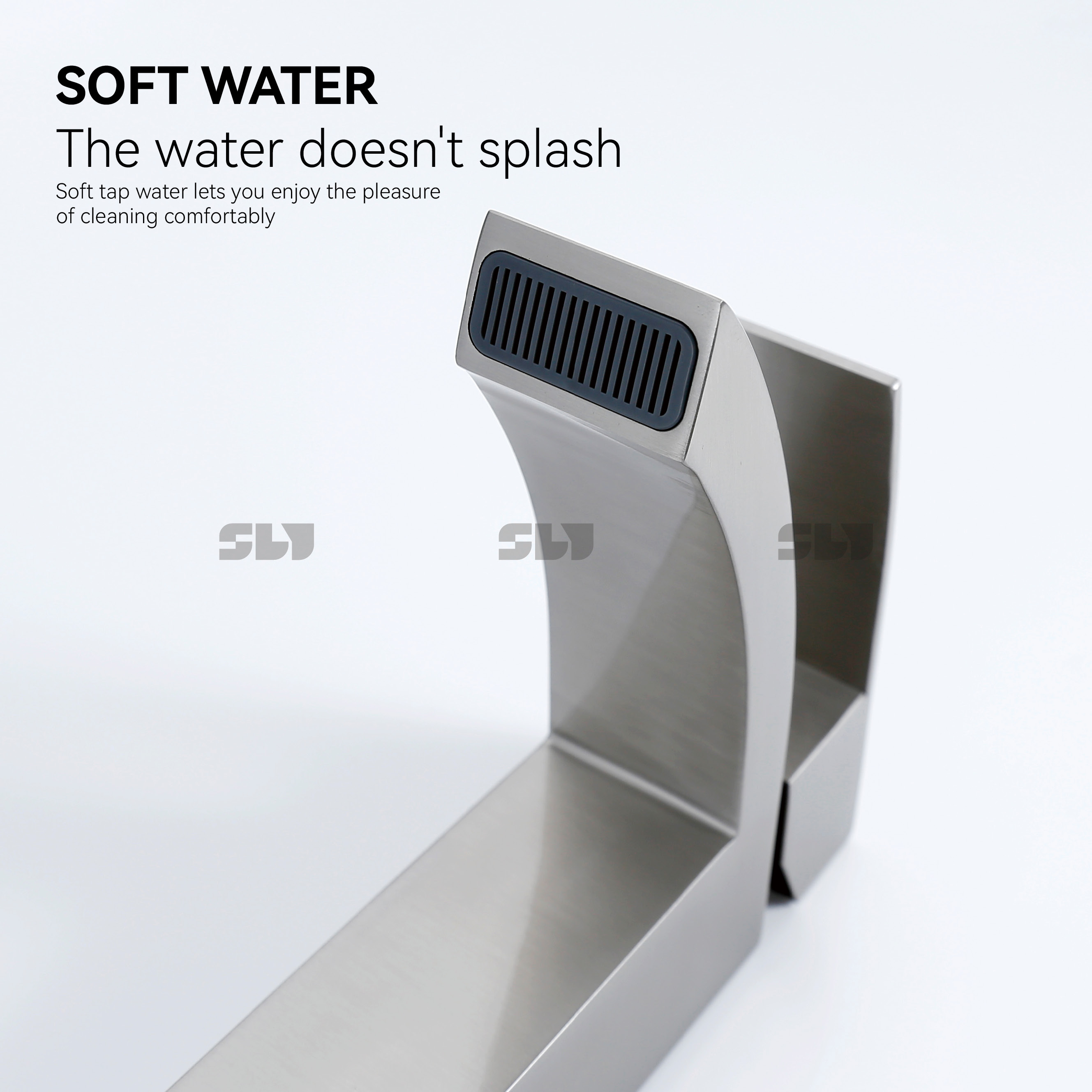 SLY Edelstahl-Wasserhahn für Badezimmer, Einloch-Waschraum, neue Design-Wasserhähne