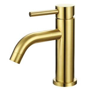 Sly gebürstetes goldenes Eingriff Loch Badezimmer Basin Wasserhahn heißer und kaltes Wassermixer