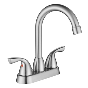 Sly Messing gebürstet Nickel moderner Wandmontage Heißer und kaltes Wassersteuerbecken Wasserhahn