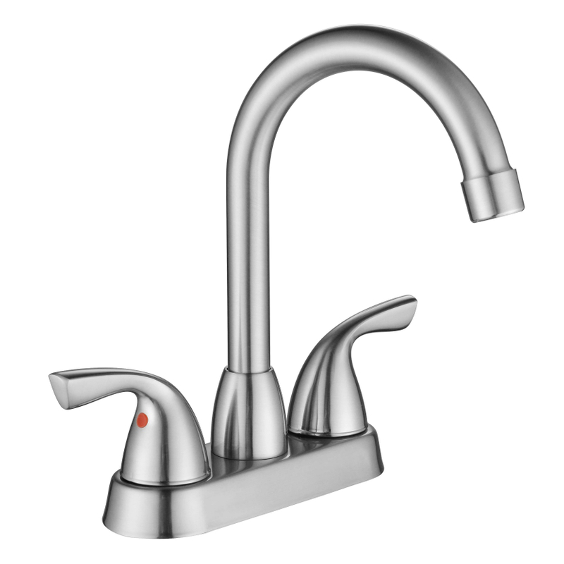 Sly Messing gebürstet Nickel moderner Wandmontage Heißer und kaltes Wassersteuerbecken Wasserhahn