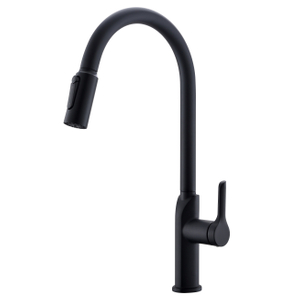 Schlau mattschwarzer Pulldown -Sprühwasserwaschbecken Küchenarmatur