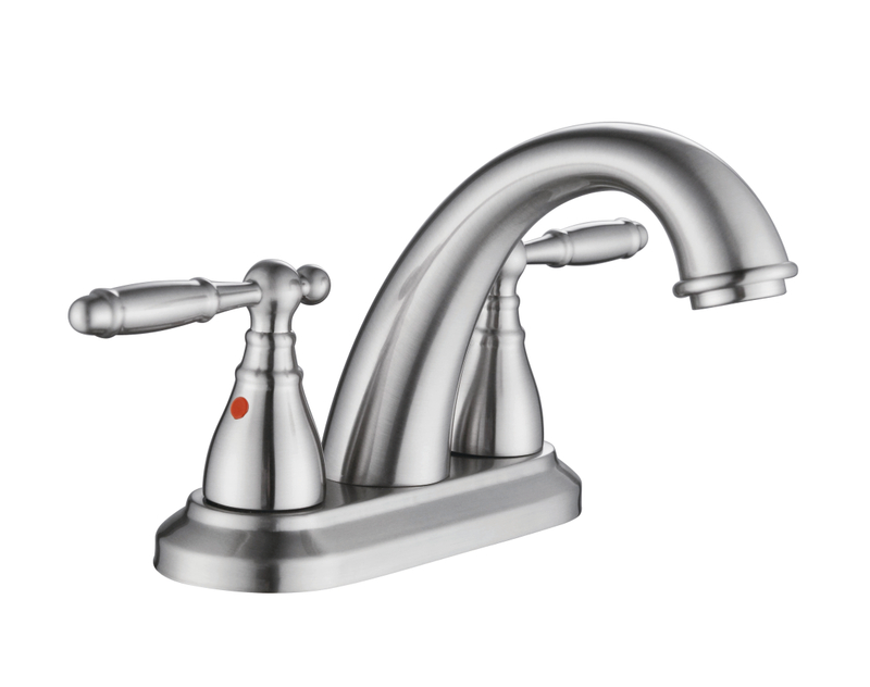 Sly Dual Griff 4-Zoll-Mittel-Wasserhahn-Chrom-Stangen-Badezimmer Wasserhahn