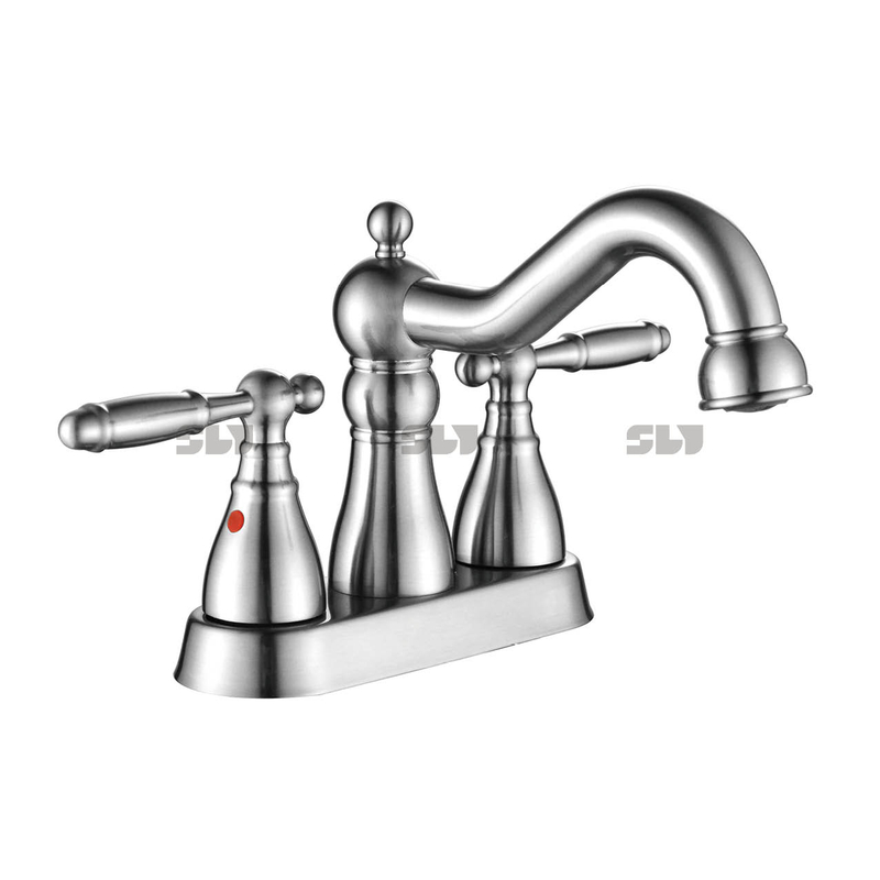SLY Moderner Luxus-Doppelgriff-Waschtischarmatur Badezimmerarmatur 4-Zoll-Wasserhahn 