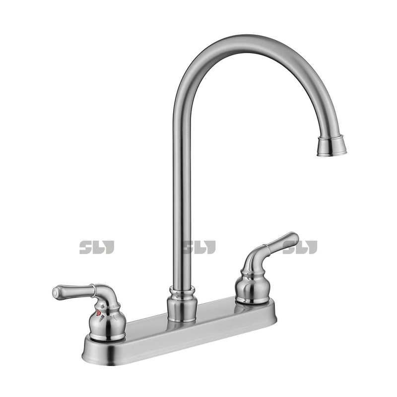 Schlaues verchromtes Zinklegsatz Zwei Griff Wasser Wasserhahn 2 Löcher Luxus Küchenarmatur