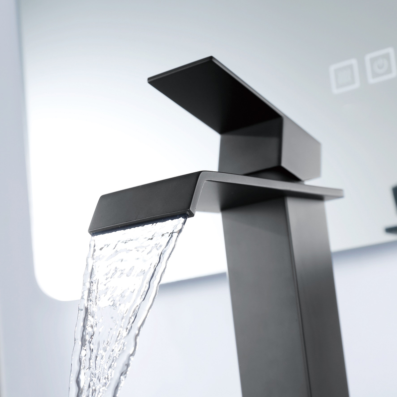 Sly Matte Black Factory Lieferant Badezimmer Waschbecken Tap Deck montiertes Waschanlagen Eingriffsbecken Wasserhahn