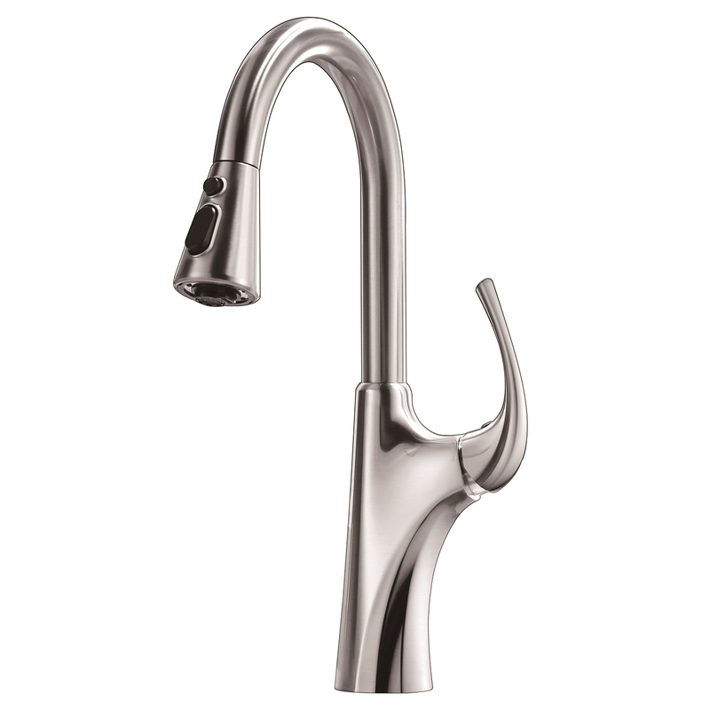 Sly gebürstete Nickel-Pull-Down-Küche Wasserhahn ein Loch ausgestattet heiße und kalte gemischte Küchenhähne