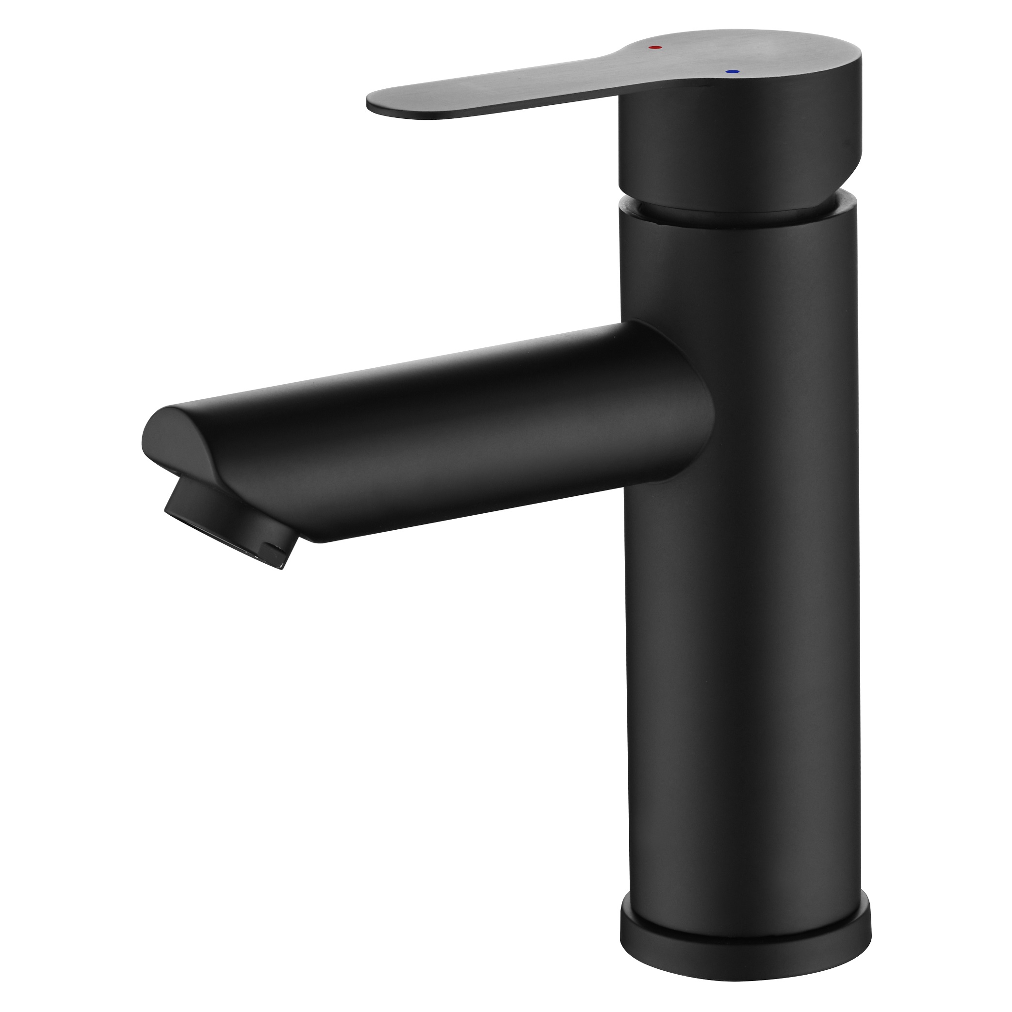 Sly verchromt mattes schwarzes Waschbecken Tap Deck montiert ein Griff Zinkkörper quadratisch hoher Becken Wasserhahn