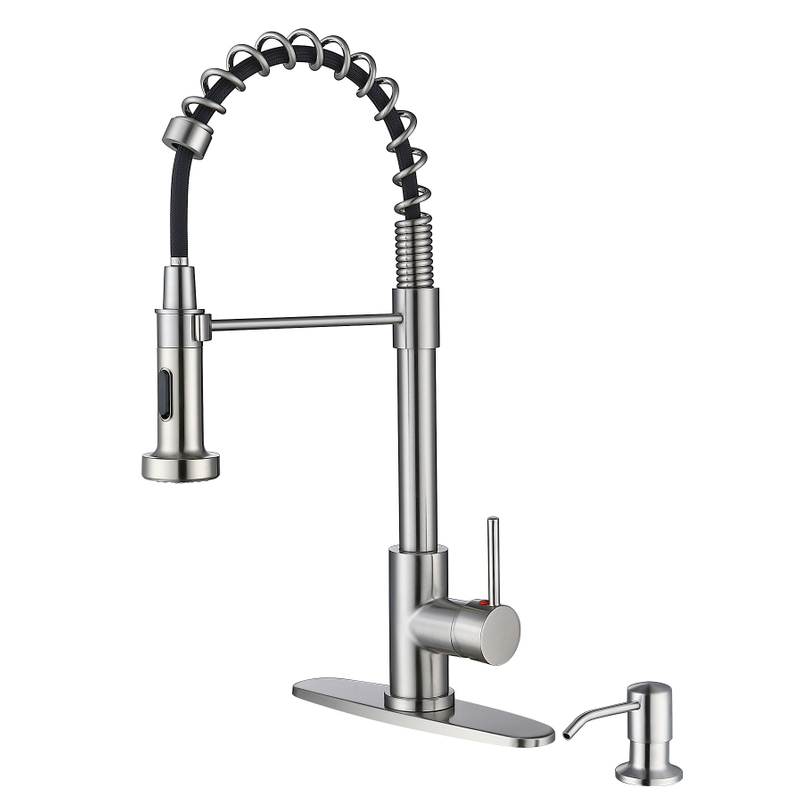 Schlaues Ausziehen von Küchenmischer Wasserhahn Sprühkopf Ersatz gebogen 304 Pull Down Kitchen -Wasserhahn gezogen