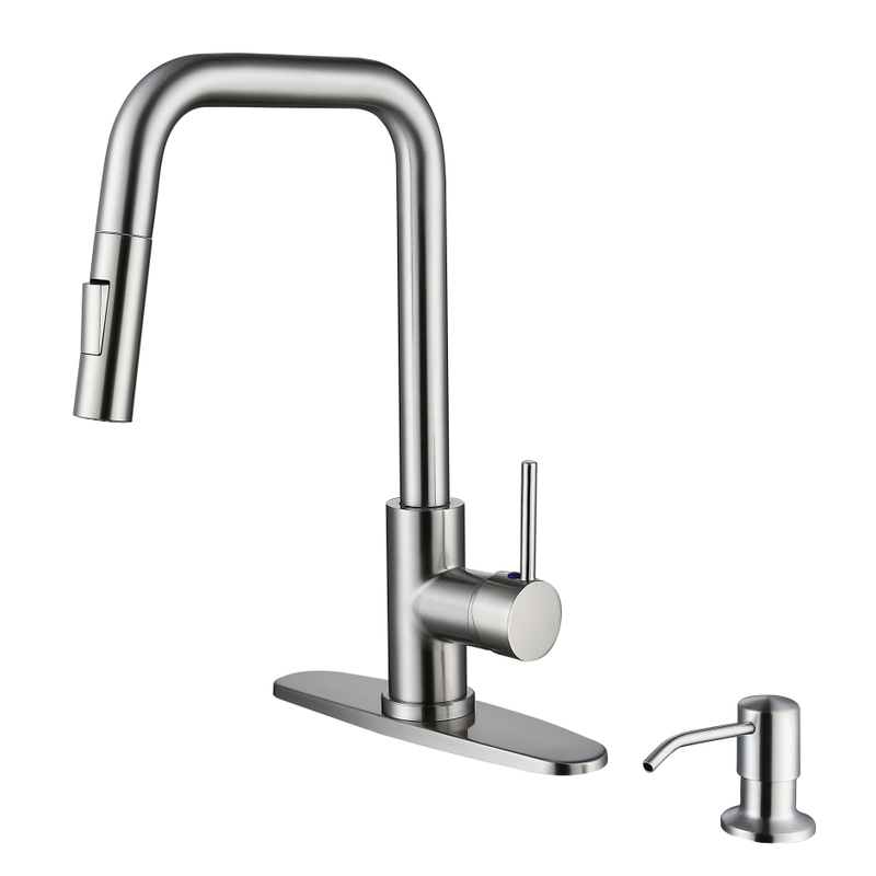 Sly gebürstet Nickel Haushalt heiß und kalte schwarze Ziehküchenspüle Wasserhahn Wasserhahn