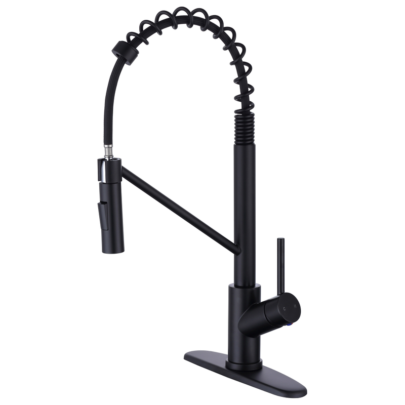 Sly neue Produkte ziehen Sprühgerät Matte schwarze Küchenspüle Haken Mixer Wasserhähne herunter