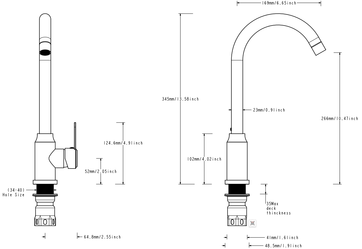 Waschbecken mit Wasserfall Wasserhahn 