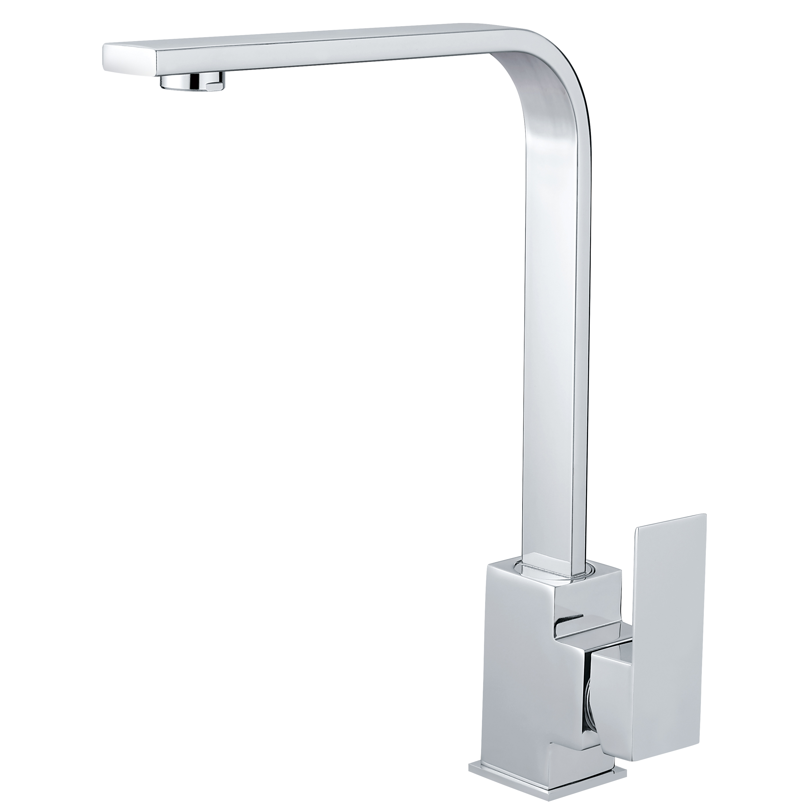 Sly 360 Grad Eingriff Küchenarmatur mattes schwarzes Chrom Heißes und kaltes Wasserdeck montiertem Hahn quadratischem Körper