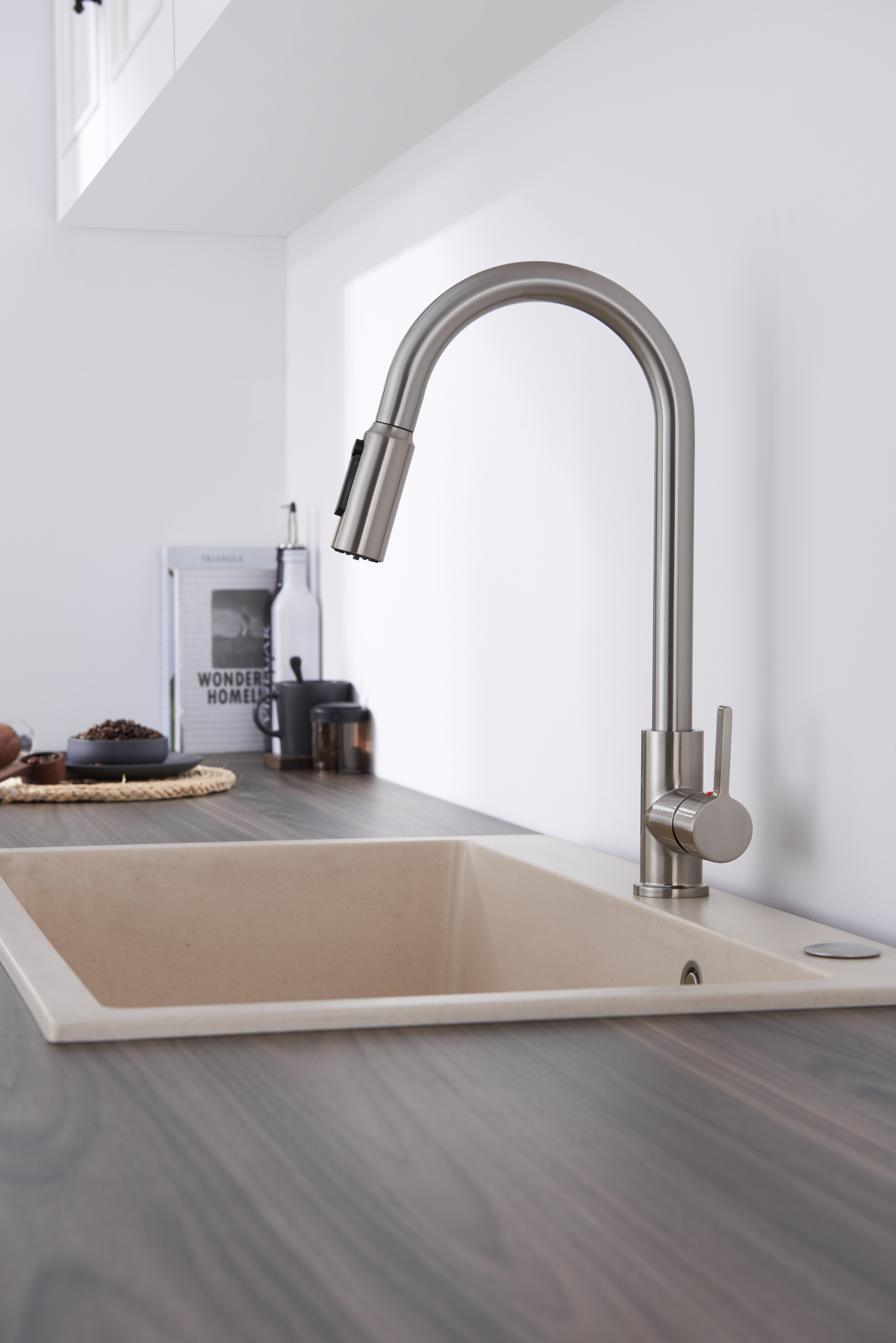 Sly Water Filter 304 gebürstet Nickel Pull Down Küchenarmatur 3 Wege Küchenarmatur