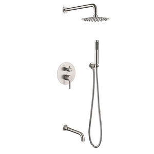 Samliyu Regenduschsystem gebürstet Nickel 3 Funktion Duscharmatur Combo Set 