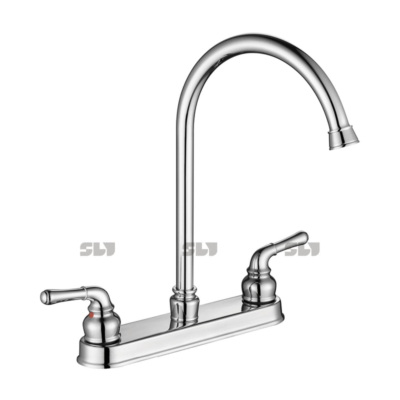 Schlaues verchromtes Zinklegsatz Zwei Griff Wasser Wasserhahn 2 Löcher Luxus Küchenarmatur