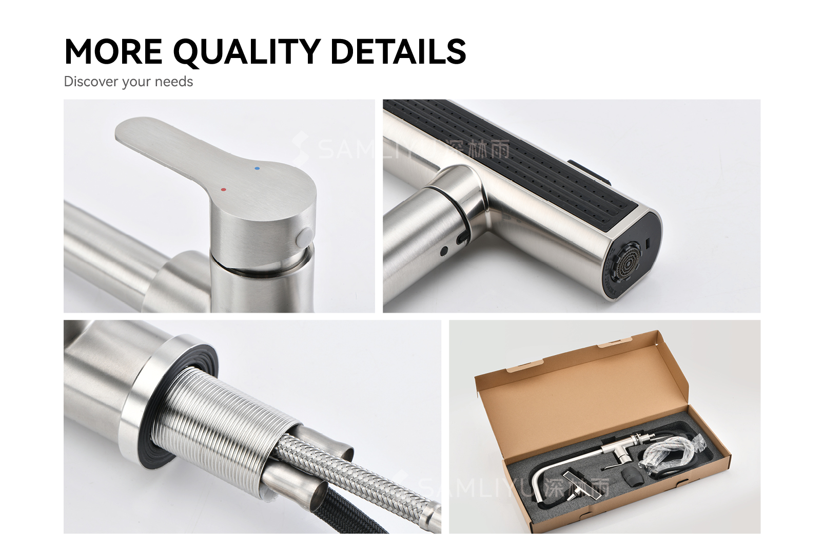 K&uuml;chenarmatur aus geb&uuml;rstetem Nickel