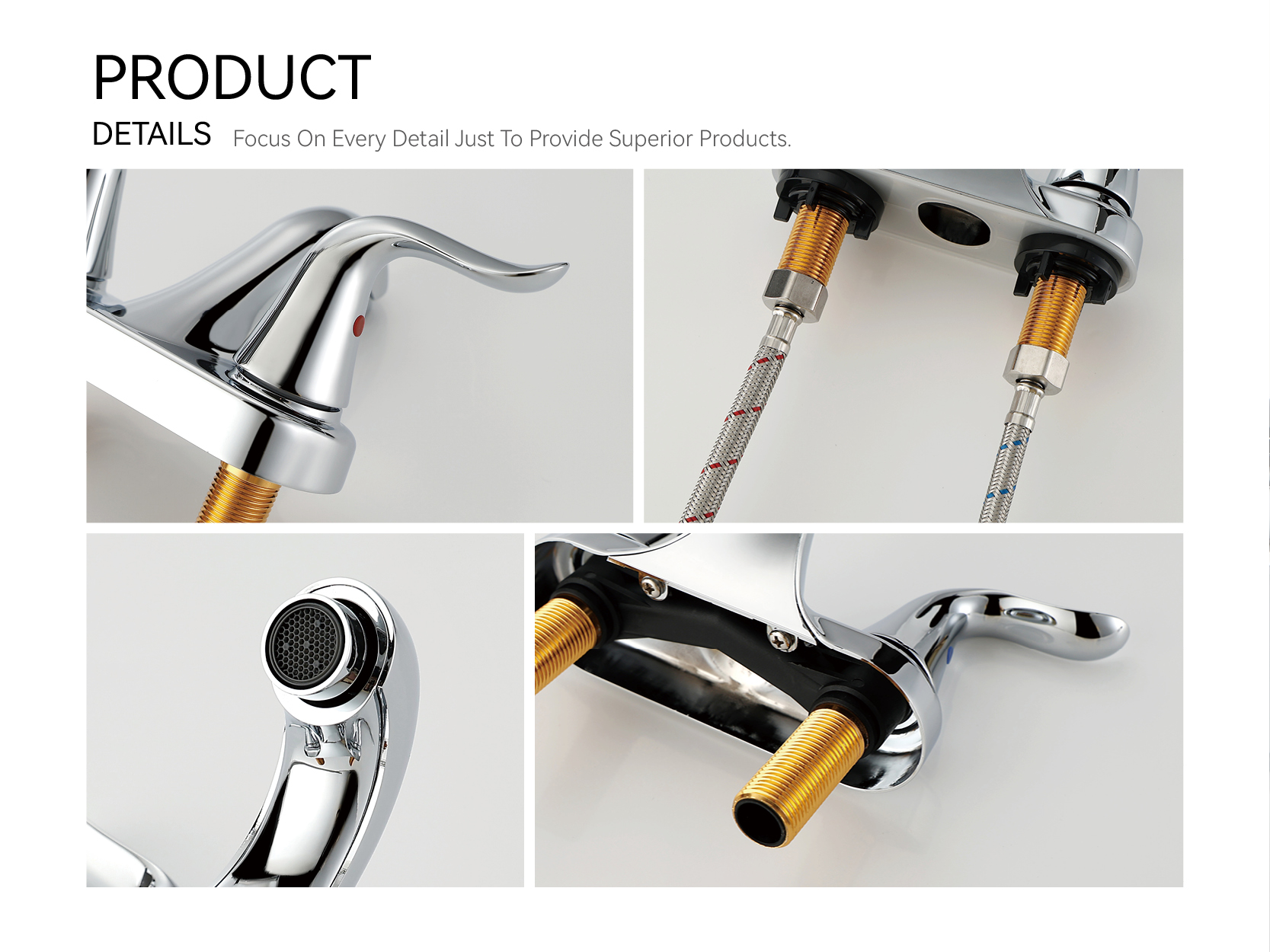 goldener Waschbeckenhahn im Badezimmer