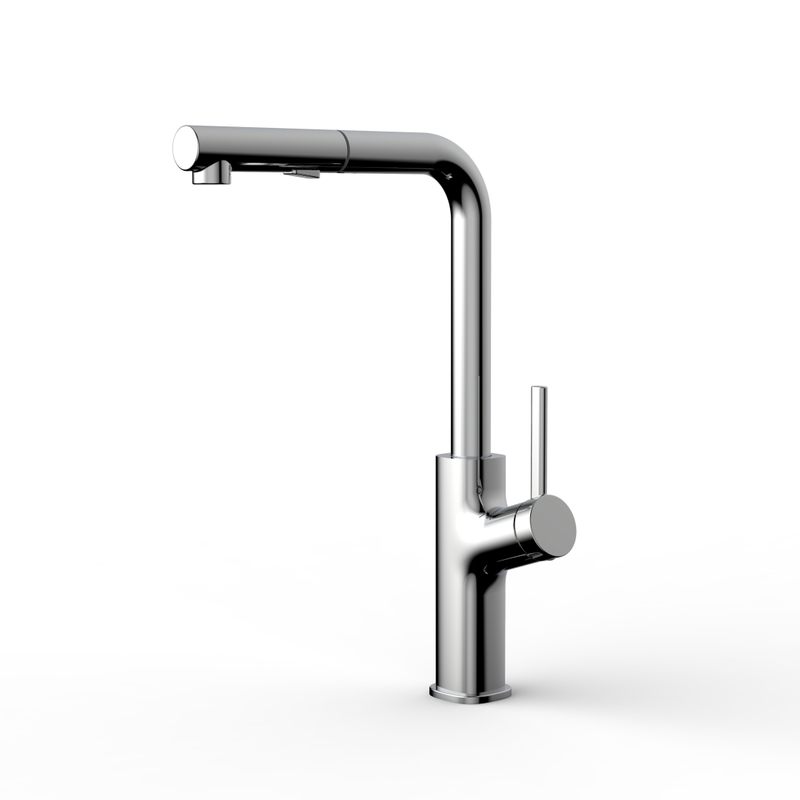 Sly Chrom Moderner heißer kalter Wassermischer Tap Einer Griff Flexible Pull Down Sprayer