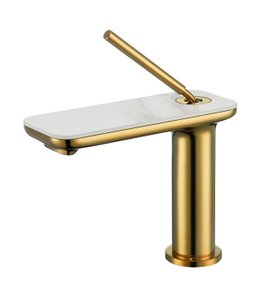 Sly Messing Titanium Gold Eingriff eins Loch moderner Waschbecken Wasserhahn
