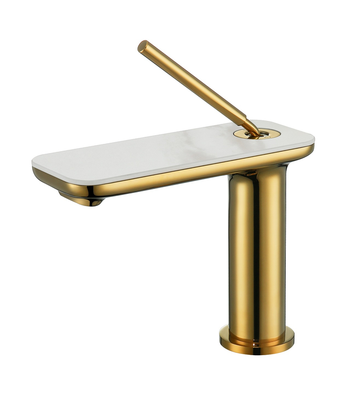 Sly Messing Titanium Gold Eingriff eins Loch moderner Waschbecken Wasserhahn