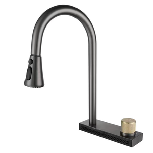 Sly gebürstete Pistole Metall Centerset Küchenarmatur Einstellbare flexible Küchenarmatur Wasserhahn