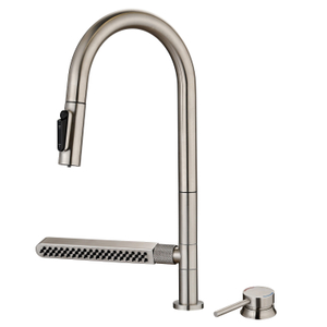 Sly Küchenarmatur mit Auszug Sprayer 5 Modus SS304 gebürstet Nickel 360 Küchenspüle Wasserhahn mit separatem Griff