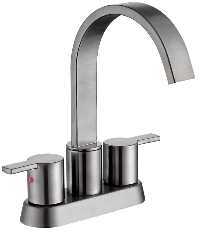 China Factory Centerset Heißer/kalter Badezimmer Wasserhahn Zwei -Hand -Wasserhahnbecken Wasserhahn gebürstetes Gold