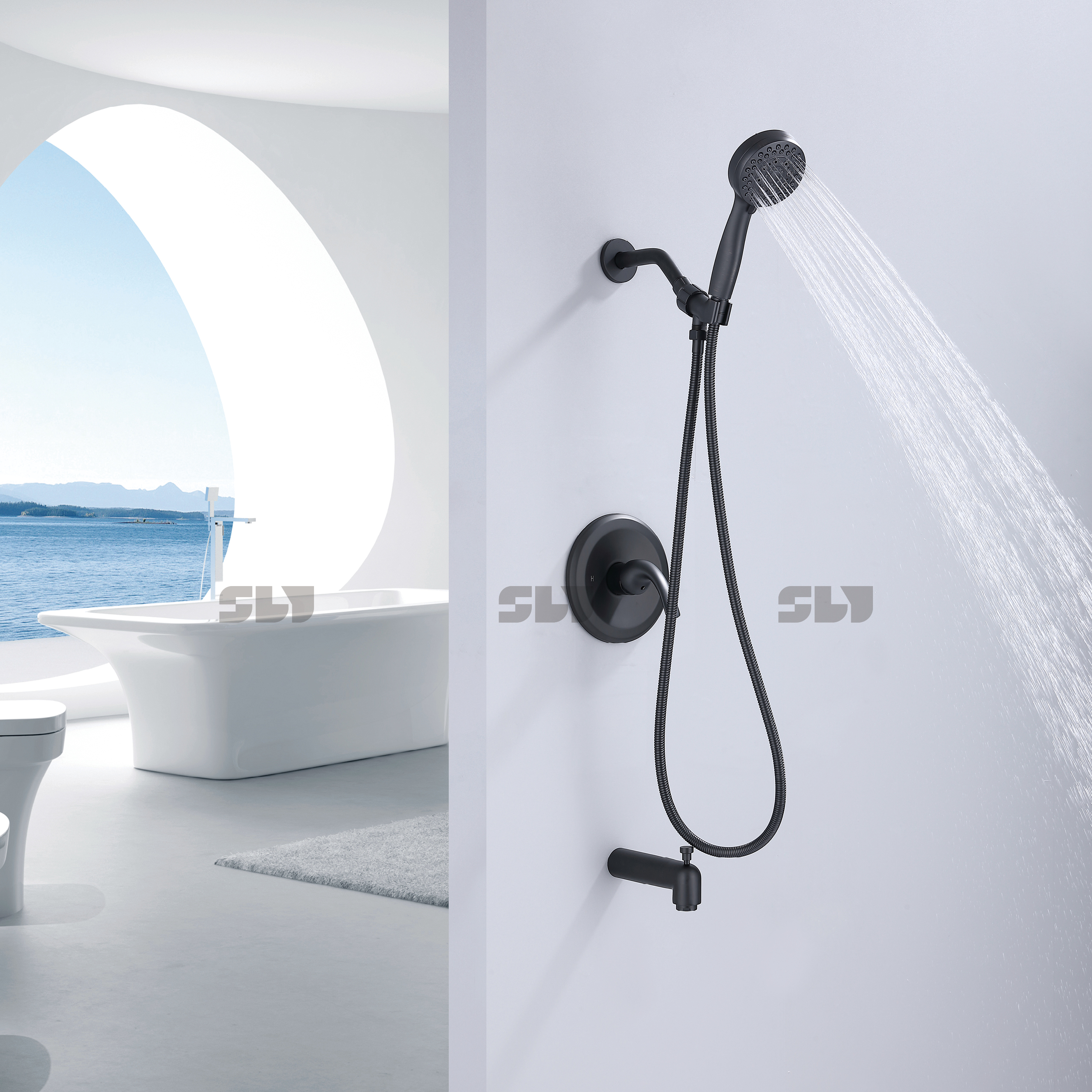 Dusch-Combo-Set Badezimmer-Duschverkleidungs-Set