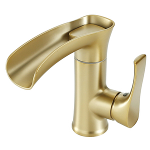 Sly PPA Roségold Wasserfall Design Badewaschbecken Deck montiert ein Loch Waschhandbeckenmischer und Wasserhahn
