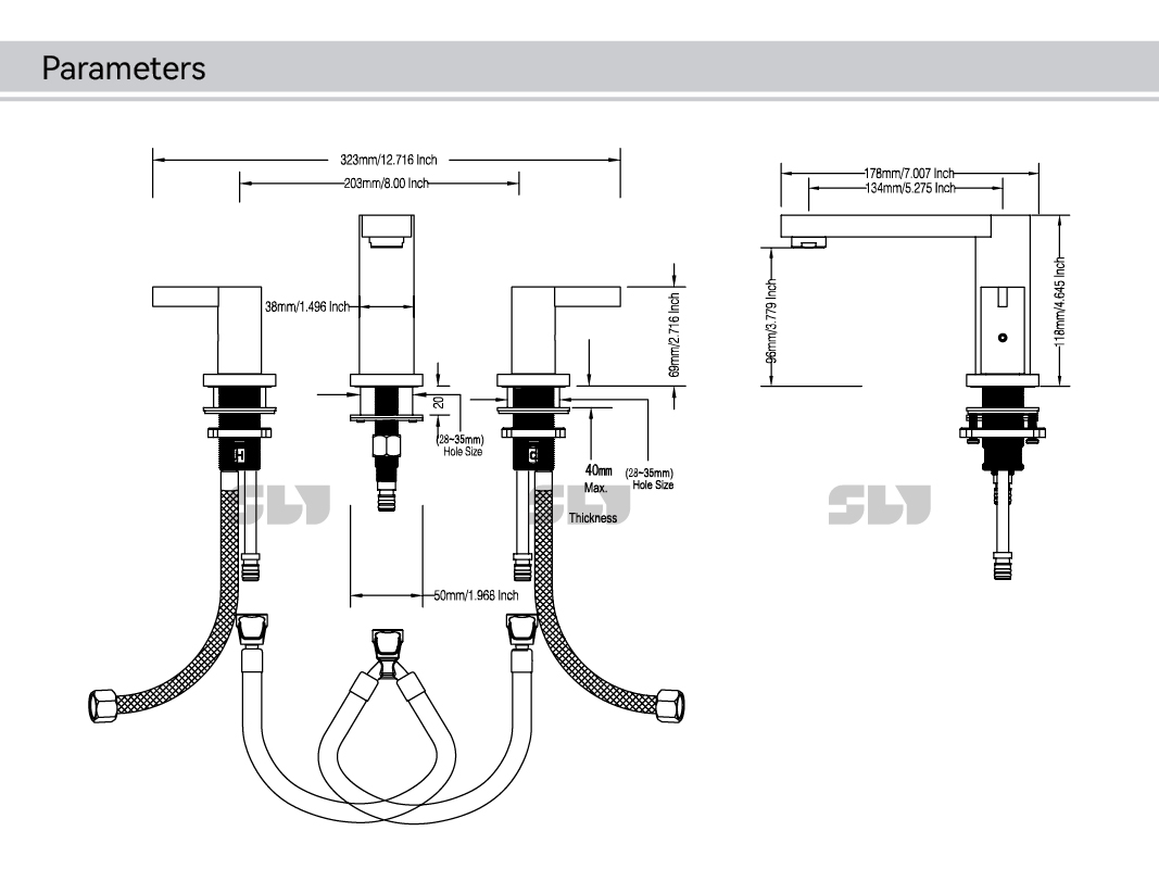 8 Mittelwaschbecken-Wasserhahn