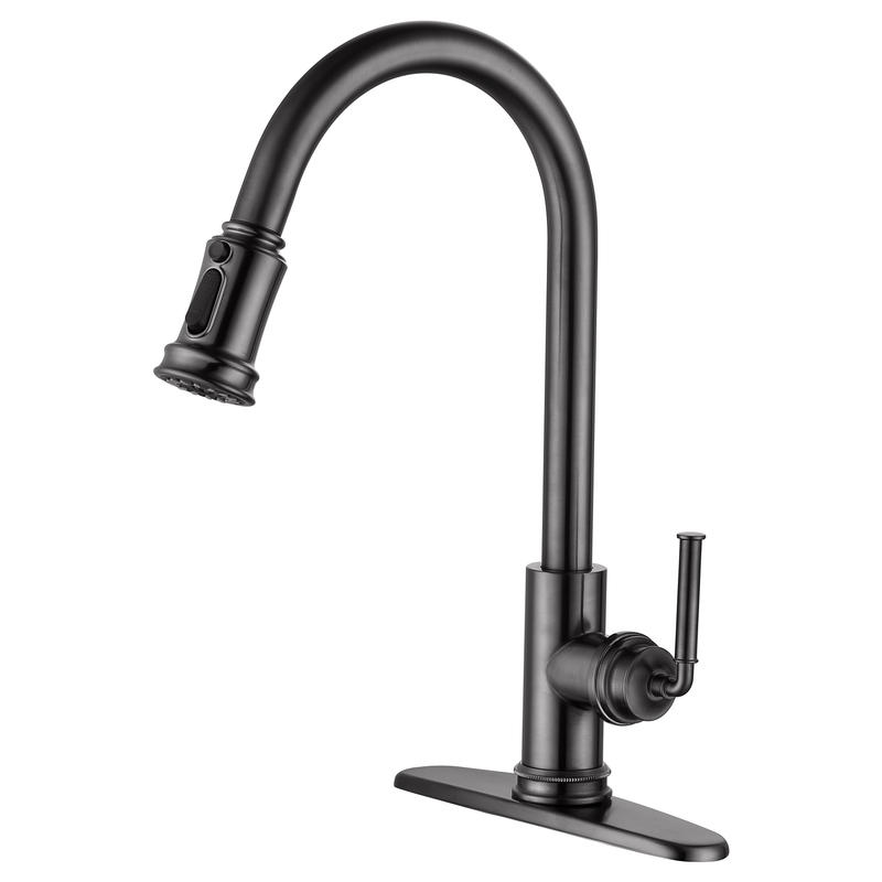 Sly gebürstet Nickel Eingriff Pull Down Kitchen Spüle Wasserhahn mit Sprühgerät