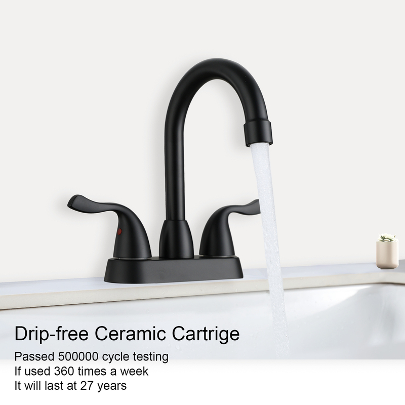 Schlaues Messing Matt Black Basin Wasserhahn Kupfer Badezimmer Wasserhahn heißer und kaltes Beckenmixer Taps