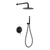Samliyu Kopf Regen Dusche System Schwarzer rund Wand montiertes Badduschmixer Haken versteckte Wasserfall Regen Dusche Set