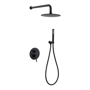 Samliyu Kopf Regen Dusche System Schwarzer rund Wand montiertes Badduschmixer Haken versteckte Wasserfall Regen Dusche Set