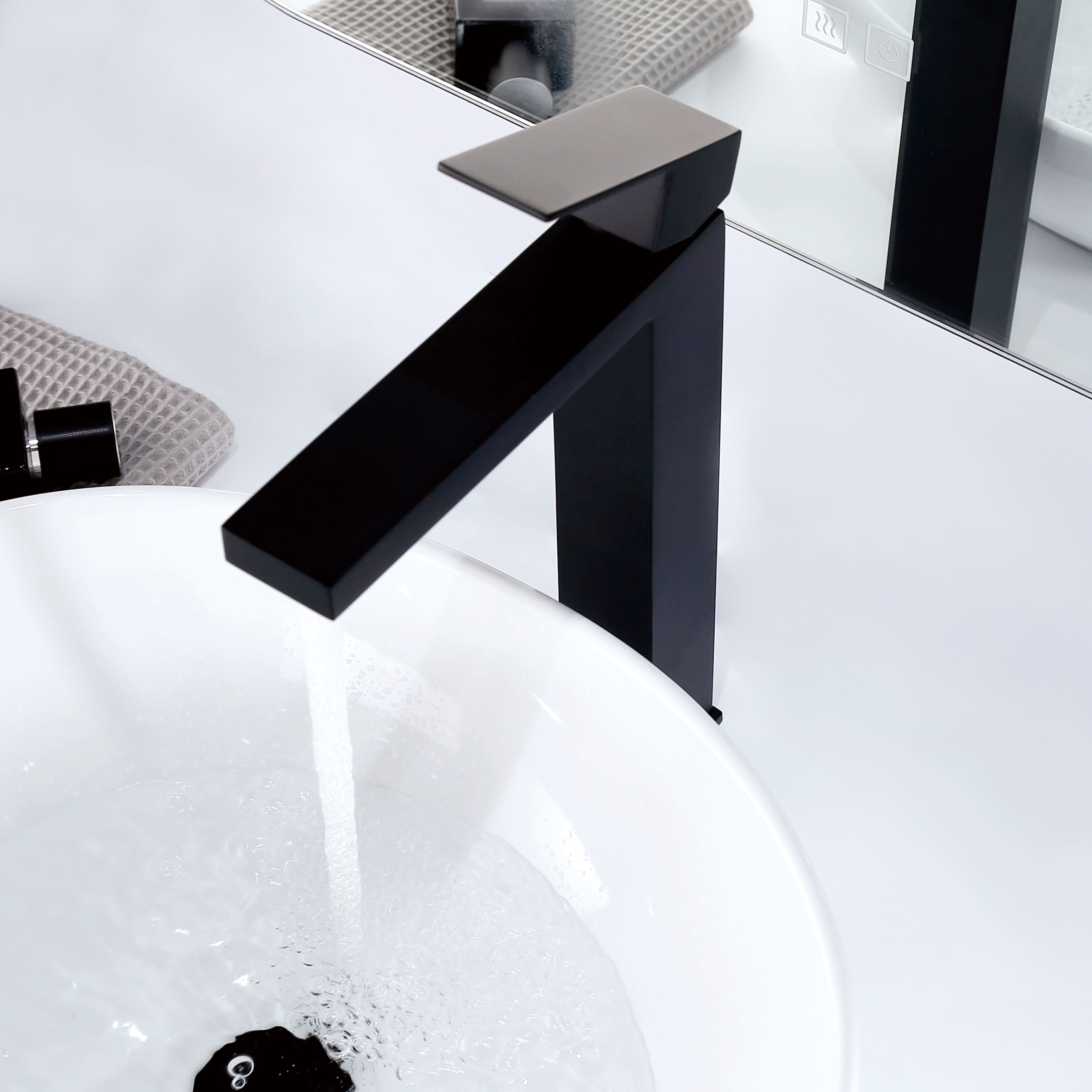 Schlaues schwarzes Messing -Messing -Einzugsbecken Wasserhahn heißer und kaltes Wassermixer Badezimmer