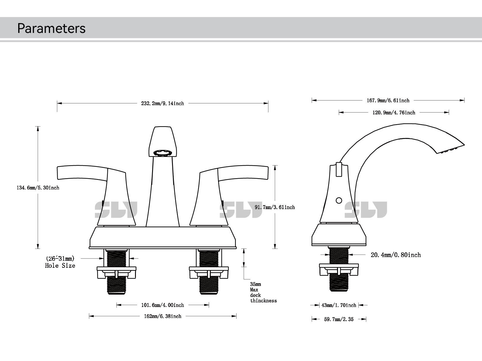 Mischbatterie warm/kalt